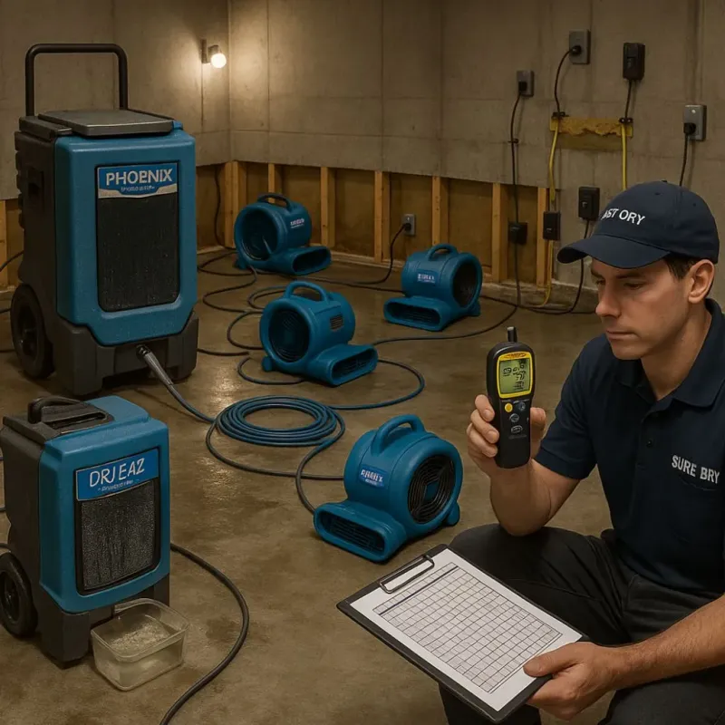 Structural Drying and Dehumidification process in Londonderry, NH